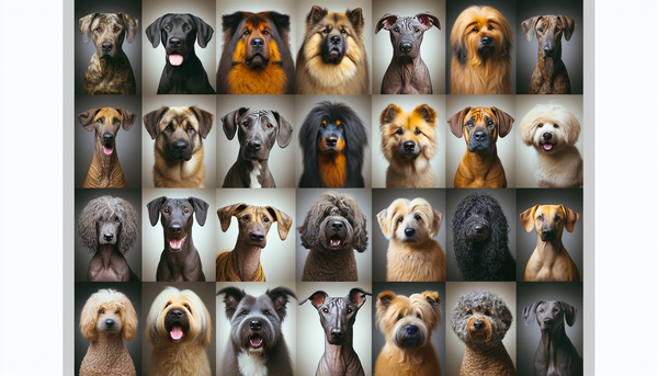 Portraits of unique and rare dog breeds from around the world, showcasing their distinctive features and beauty.